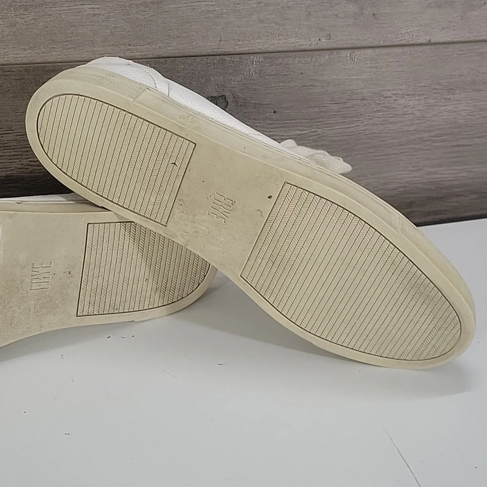 Frye White Leather Lace-Up Sneakers Sz 8M